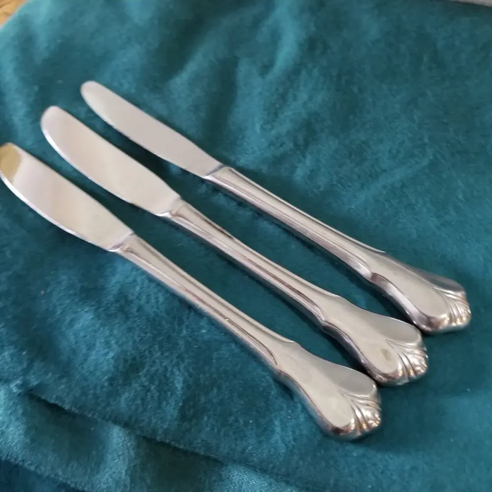 Set Of 3 Oneida Gatsby Knives Northland Stainless 8 3/4